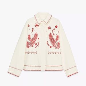 ZARA ZW COLLECTION EMBROIDERED OVERSHIRT